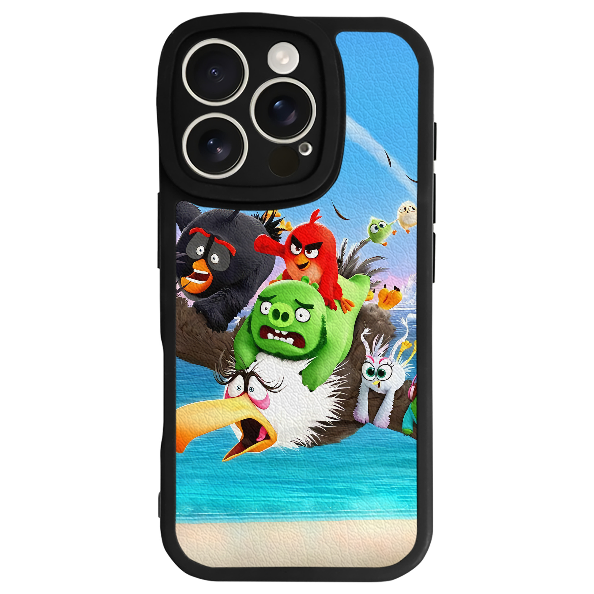 （画像用） Angry Birds アングリーバード 【iPhone 16シリーズ対応】シリコンスマホケース（レザー調） 材質：シリコン